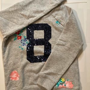 Gray Long sleeve number 8 flower shirt